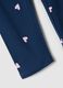 Girls' slim fit blue stretch cotton leggings with patterns_3