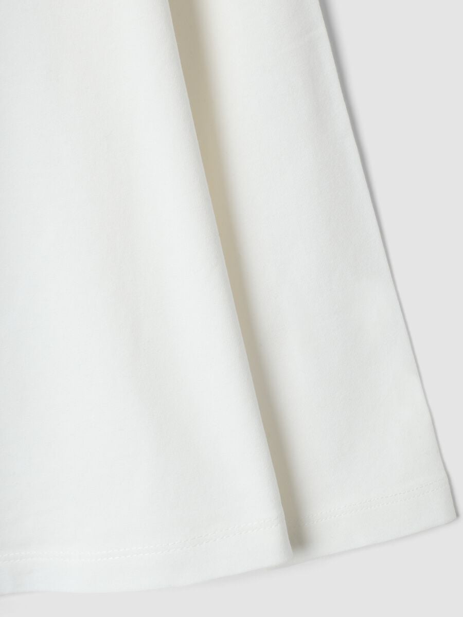 T-shirt bianca in cotone organico elasticizzato girocollo_3
