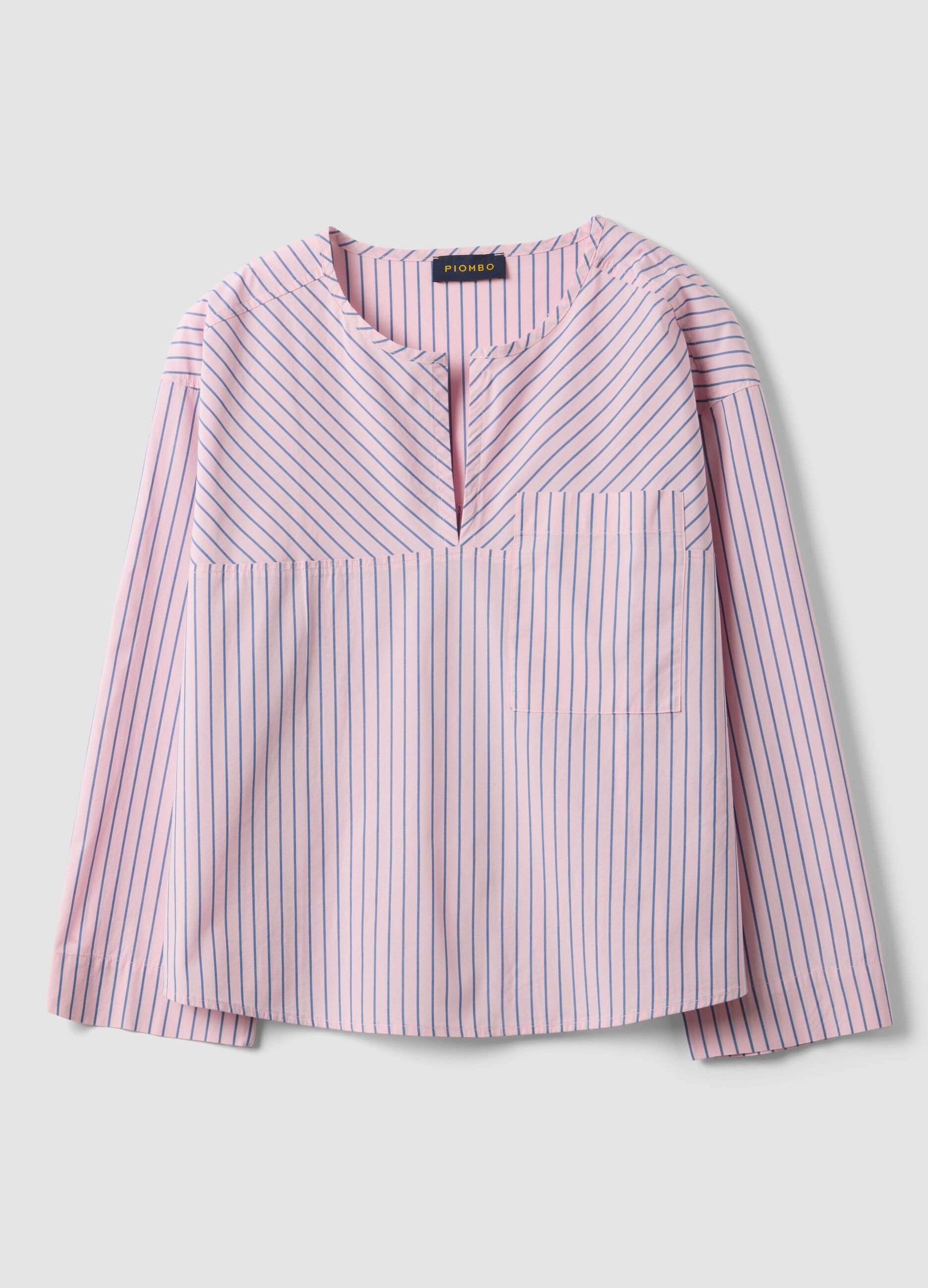 Regular-fit multicolour striped pure cotton shirt with chest pocket