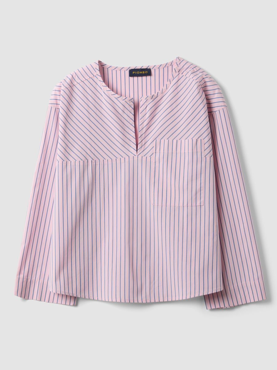 Regular-fit multicolour striped pure cotton shirt with chest pocket_0