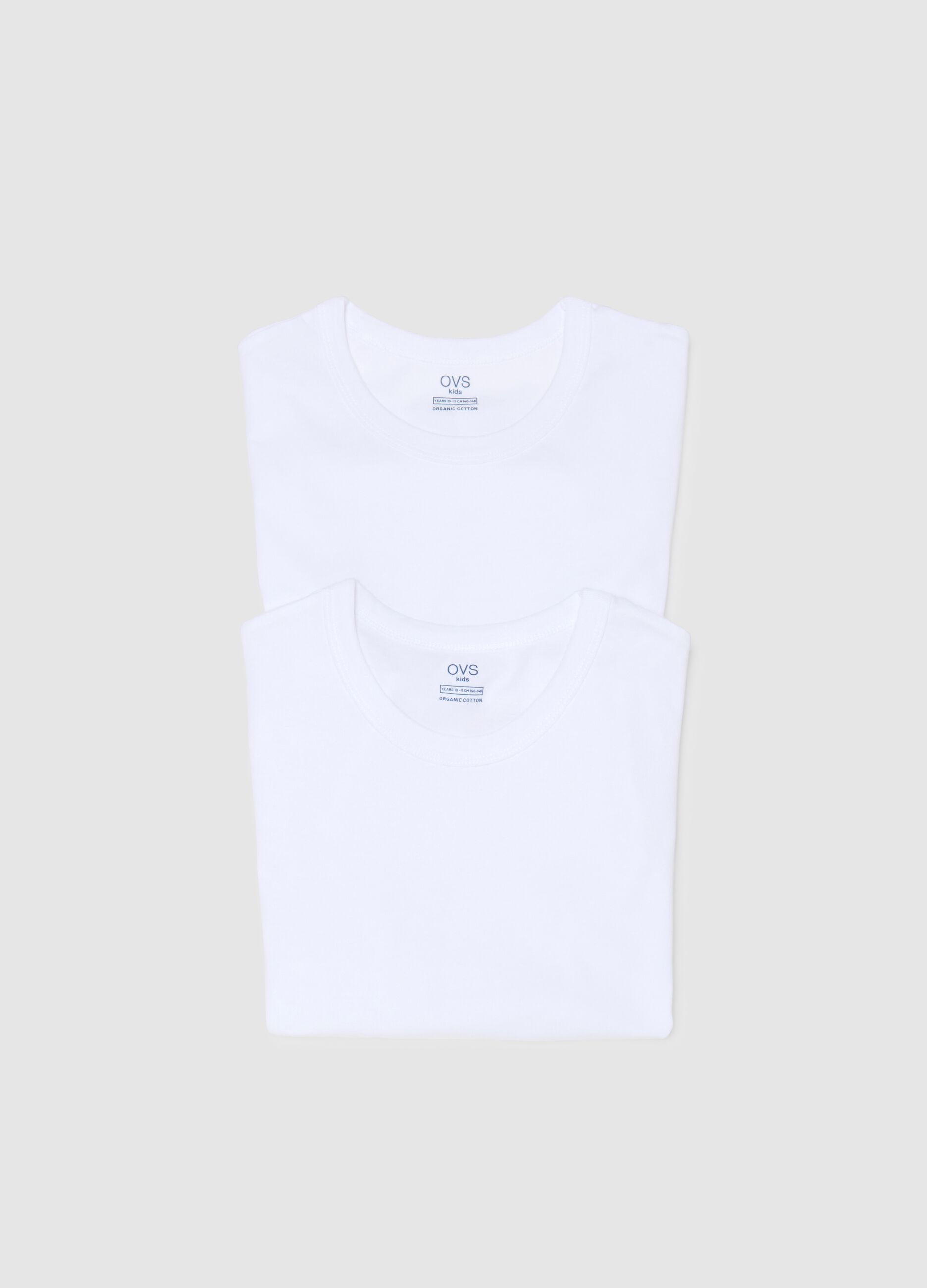 Two-pack white boy's t-shirts in pure cotton regular fit