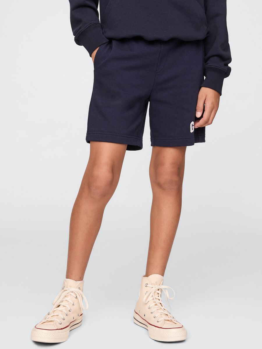 Navy blue shorts in cotton-polyester blend GAP Kids_1
