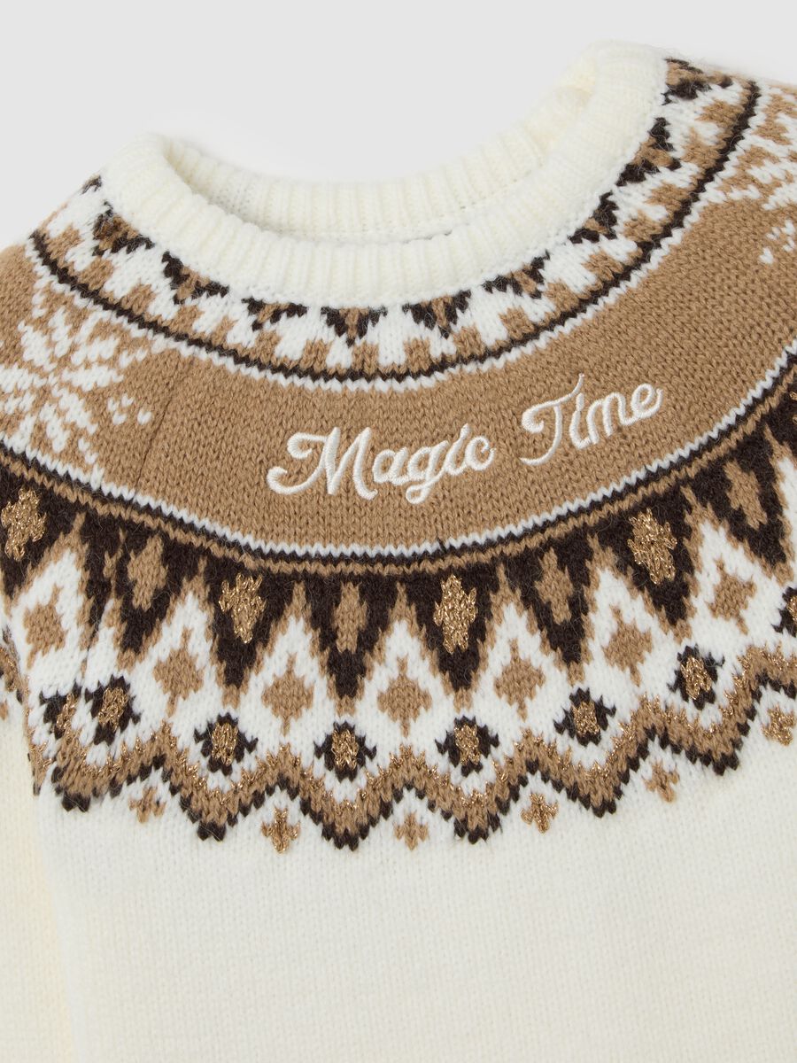 Christmas Jumper Save the Children da neonata con motivo jacquard bianco_2