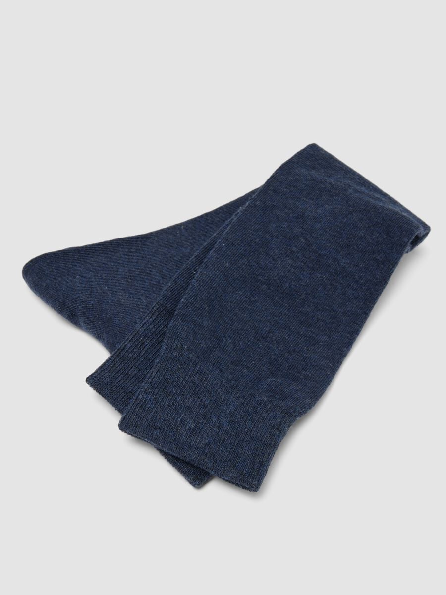 3-pack of long blue socks in stretch organic cotton_1