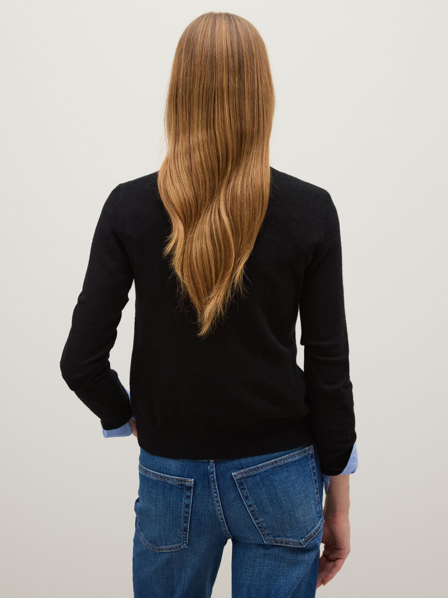 Black Pure Wool Jumper Regular Fit_3