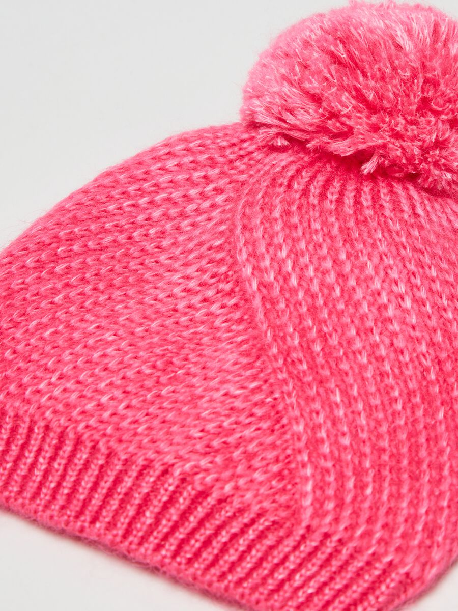 Berretto tricot con pon pon_1