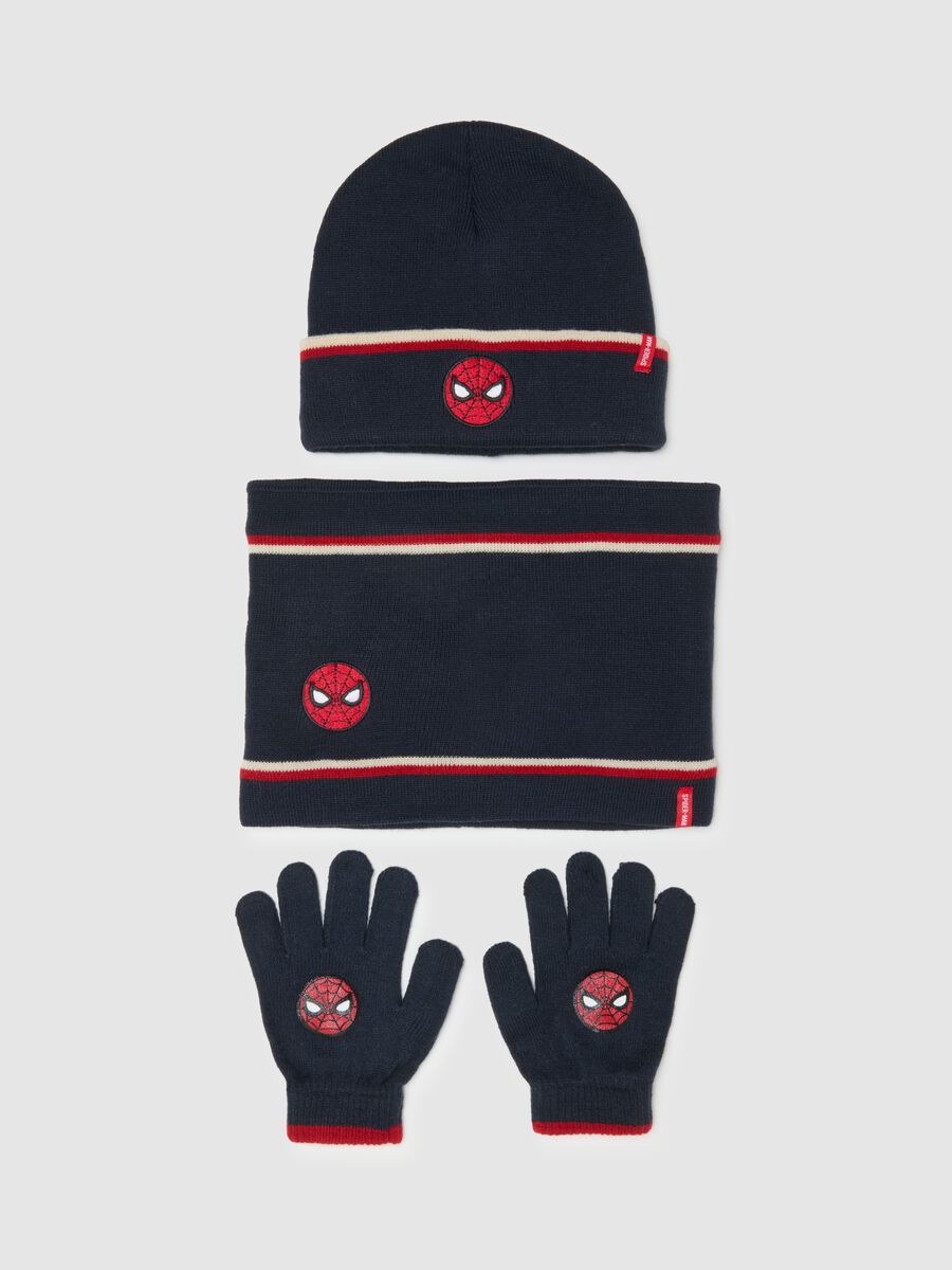Spider-Man Logo Children's Hat, Gloves and Neck Warmer Tripack_0