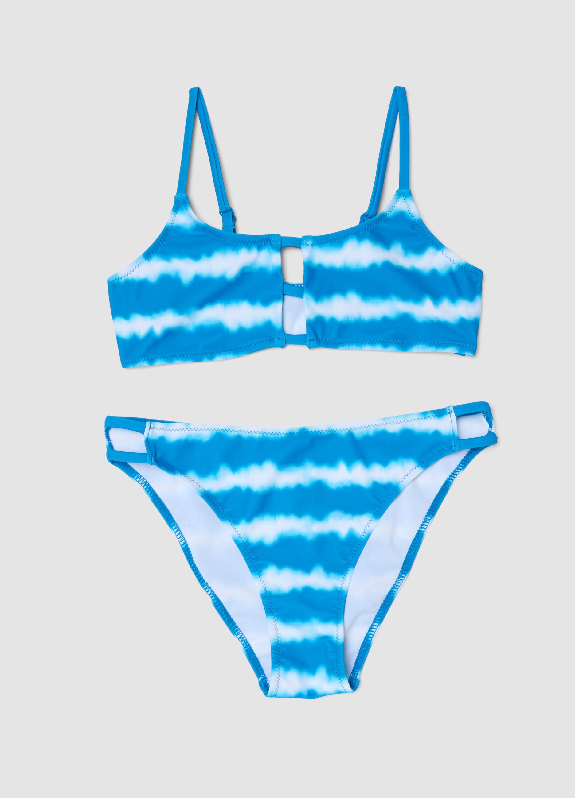 Light blue stretch fabric bikini