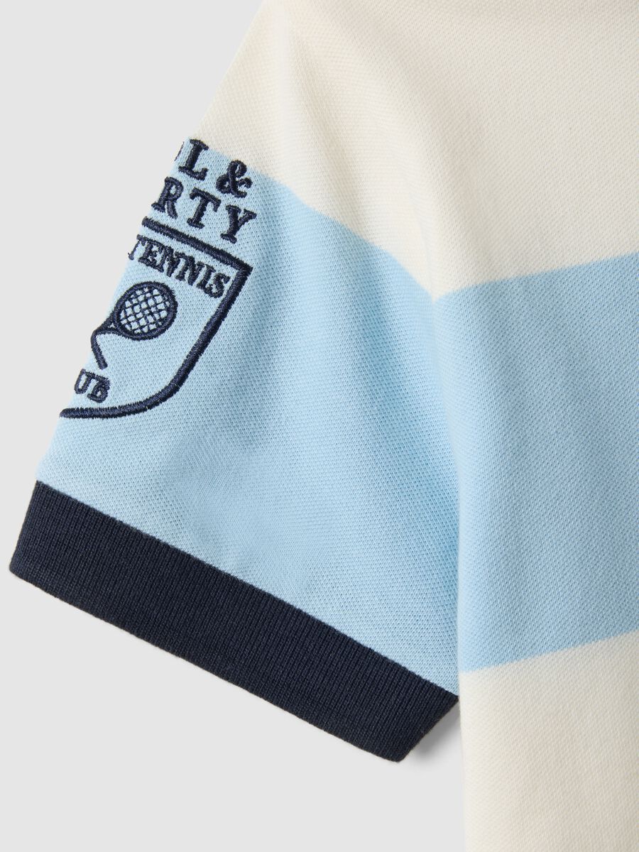 Polo in cotone elasticizzato a righe multicolor da bambino regular fit_2