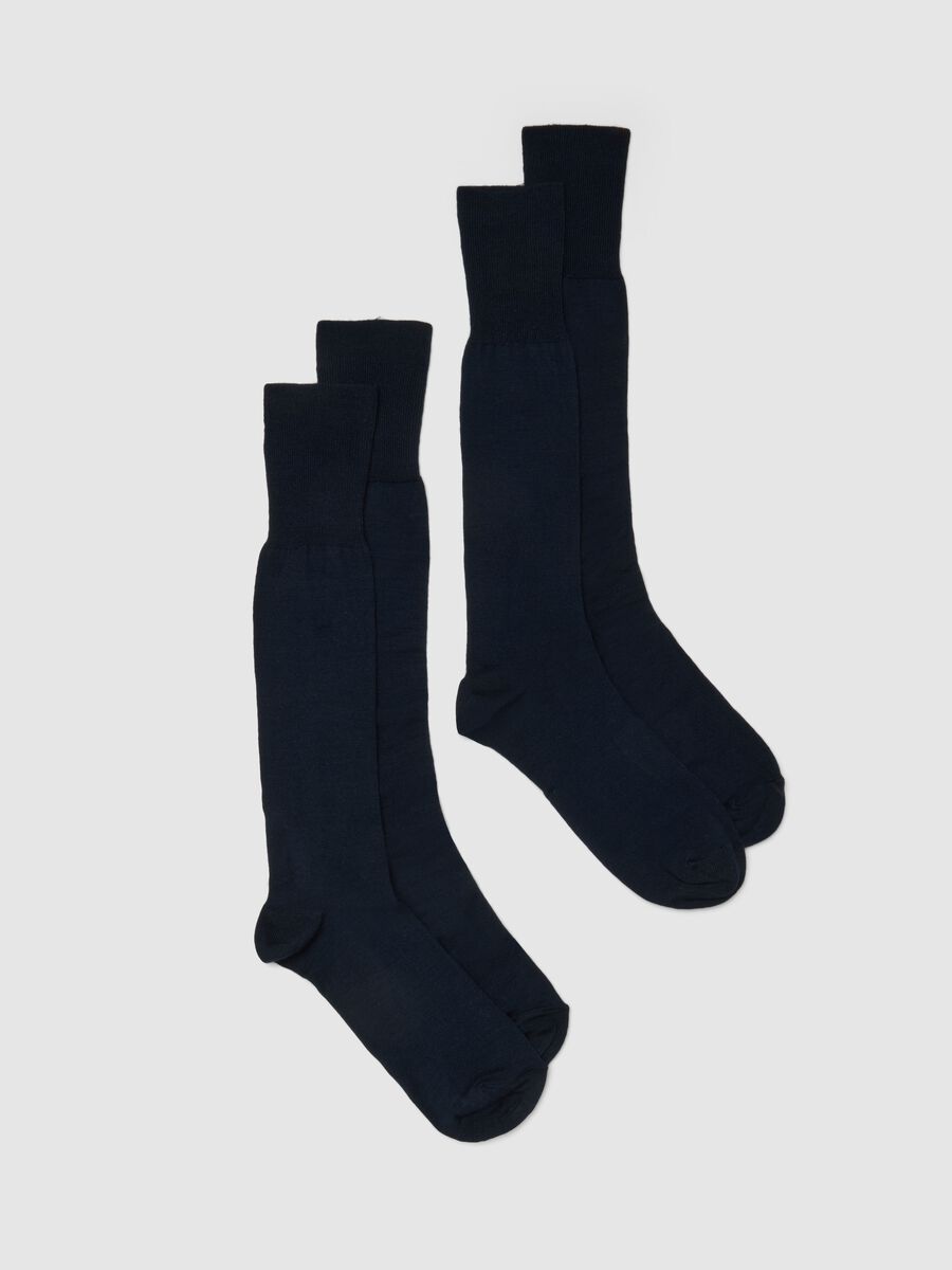 Pack of long blue bamboo blend stretch socks_0