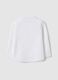 Camicia in puro cotone bianca da bimbo regular fit con collo coreano_1