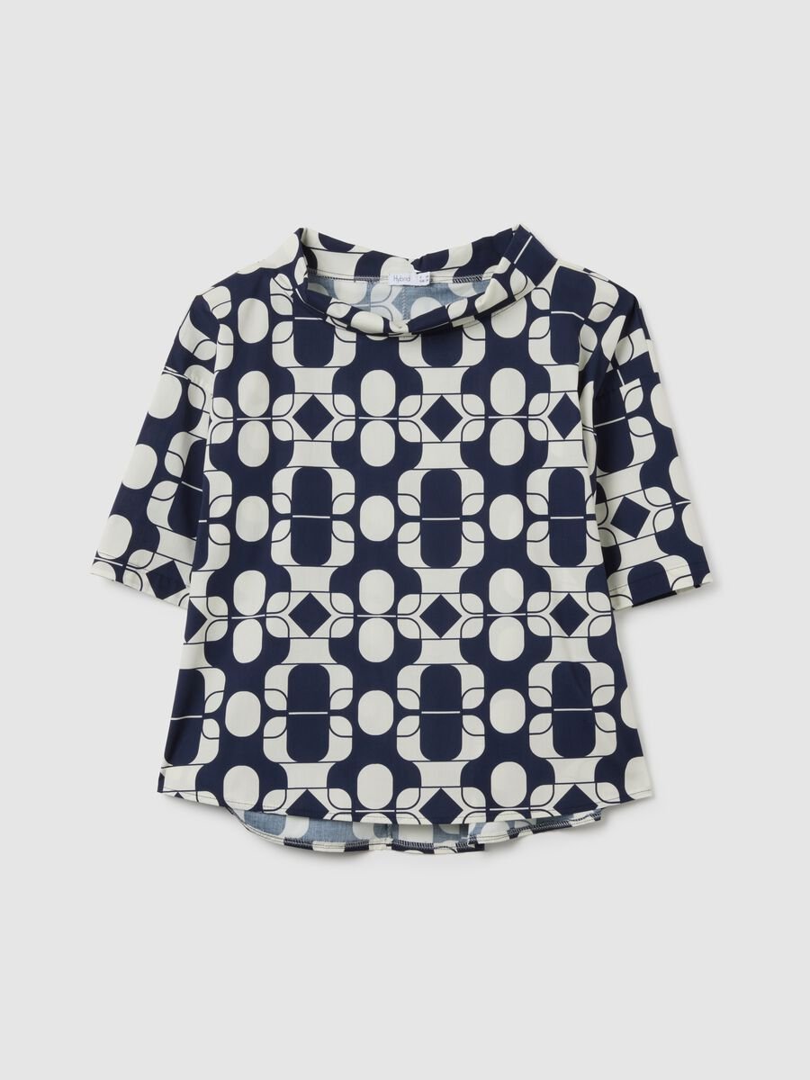 Multicolour Stretch Cotton Top with Print_4