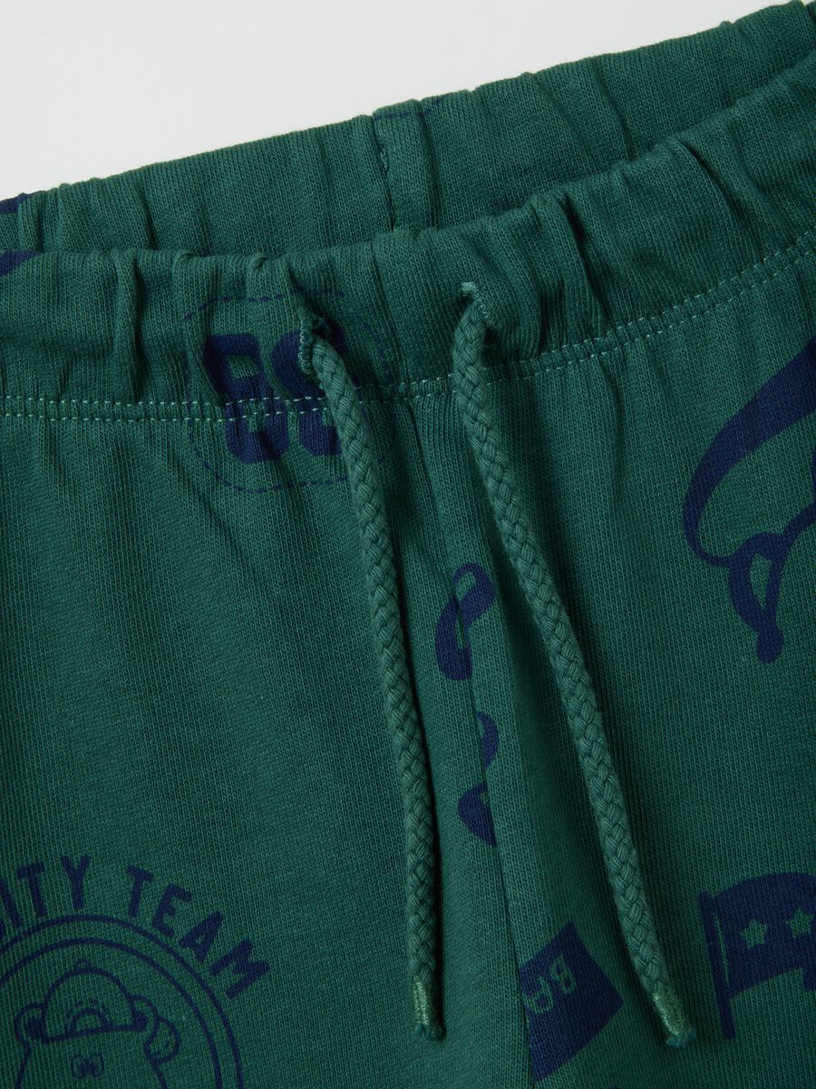 Green regular fit pure cotton children's trousers_2
