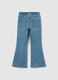 Girls' blue denim flare jeans with rhinestone hearts_1