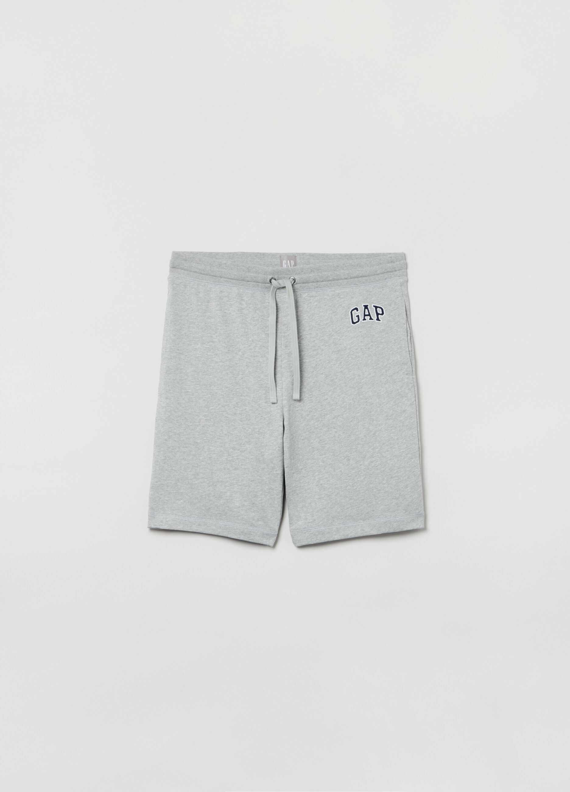 Bermuda joggers in fleece with logo embroidery
