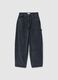 Black relaxed fit corduroy trousers in pure cotton_0