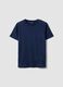 Blue pure linen short-sleeve T-shirt, regular fit_0