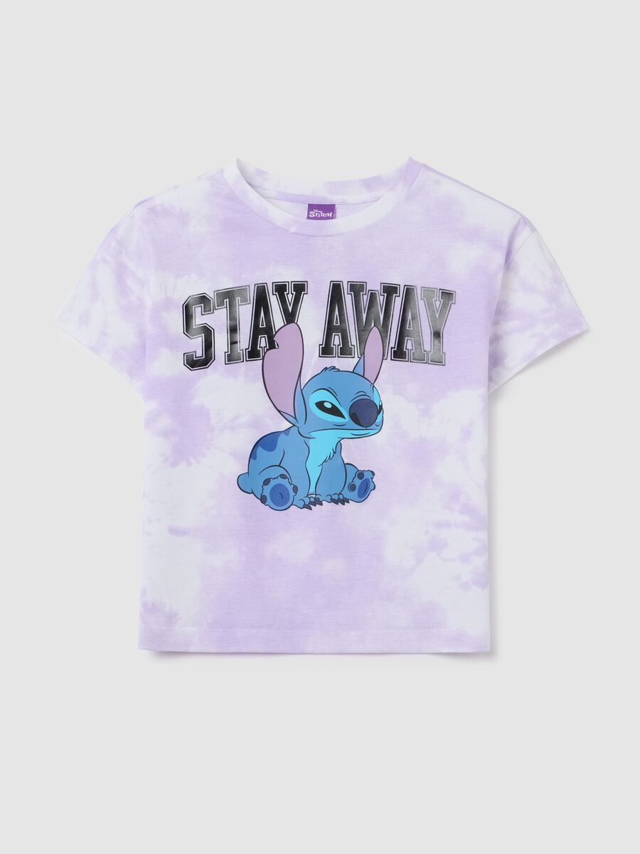 Girls' regular fit purple cotton T-shirt with Stitch print_3