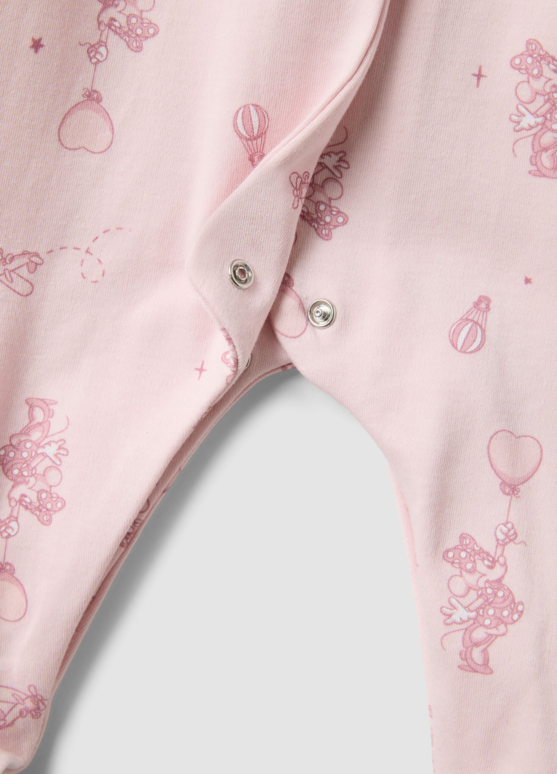2-pack pink sleepsuits in pure organic cotton with Minnie & Me print for baby girl