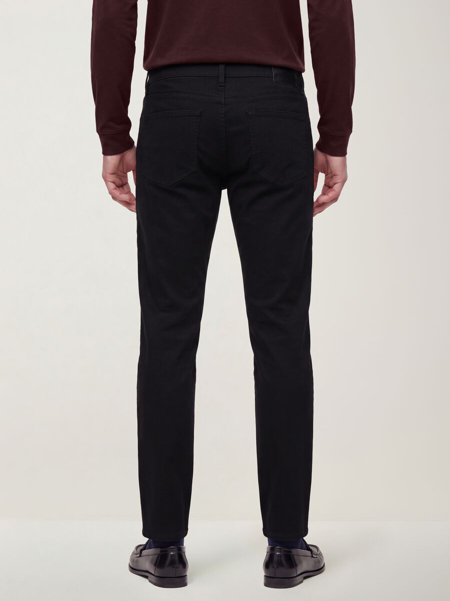 Black pure cotton five-pocket trousers_3
