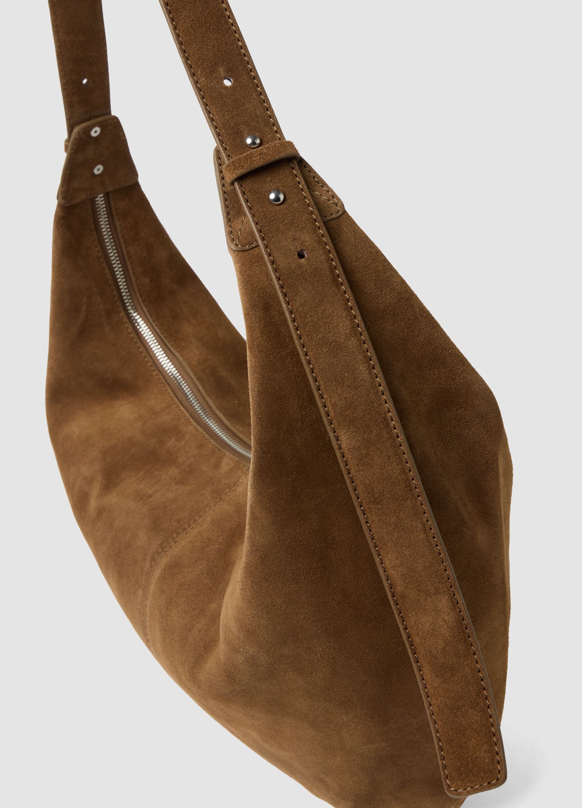 Brown genuine leather shoulder bag