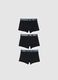 Tripack black stretch cotton boxer shorts for boys regular fit_1