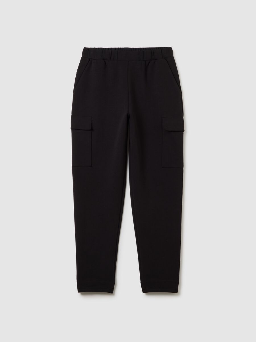 Pantaloni in misto cotone nero regular fit_4