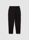 Black cotton blend regular fit trousers_4