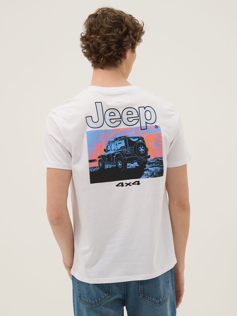 T-shirt bianca in puro cotone con logo Jeep regular fit_2