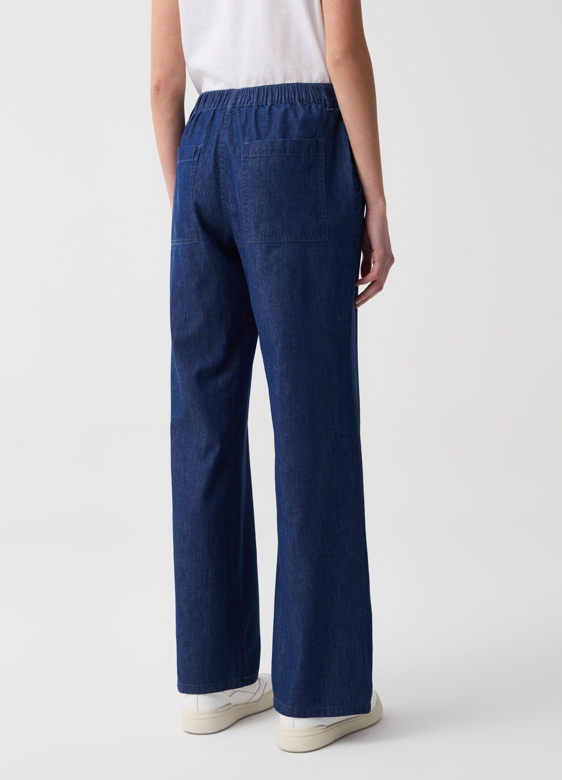 Flare-fit jeans in fluid fabric