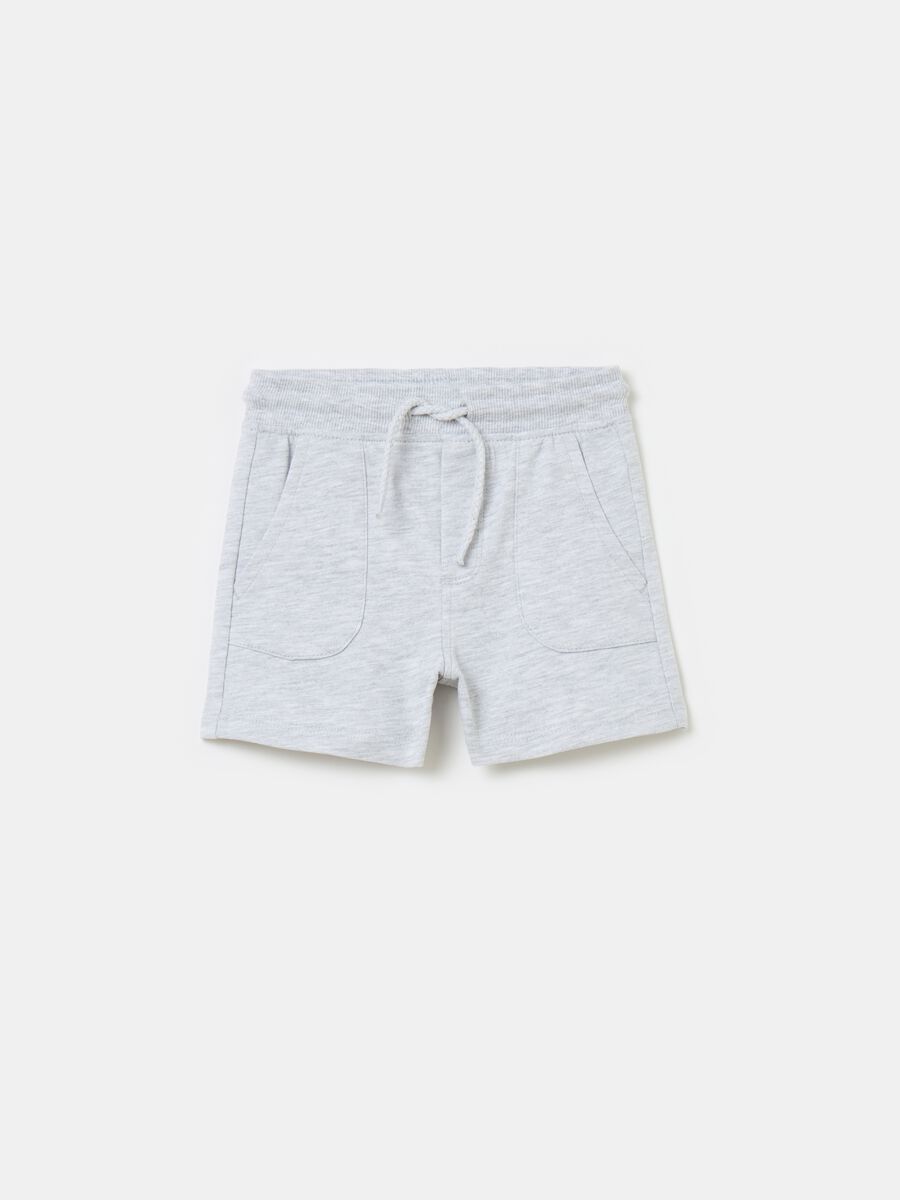 Cotton shorts with pockets and drawstring_0