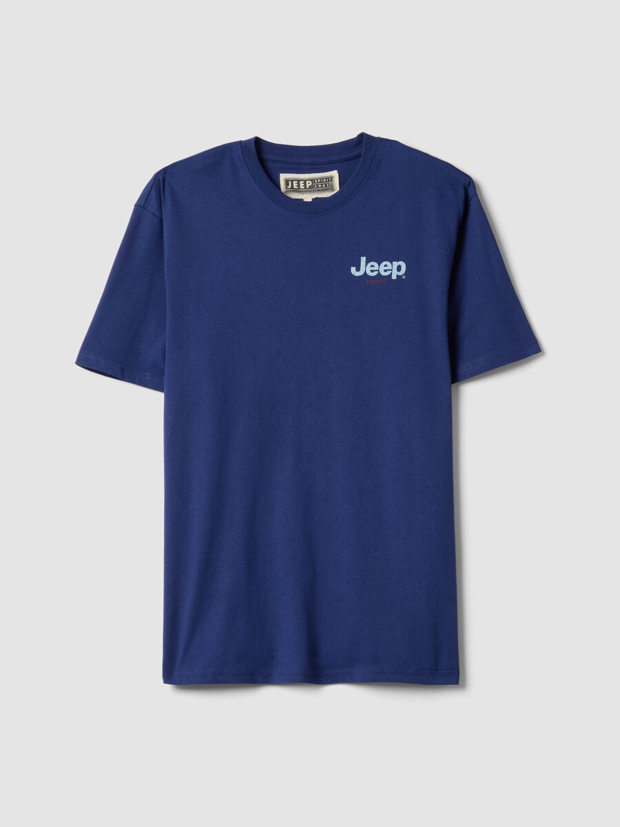Blue pure cotton regular fit T-shirt with Jeep print_4