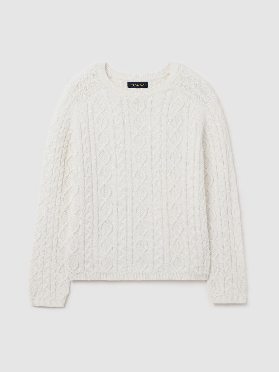 Cable-knit pullover with diamond motif_4