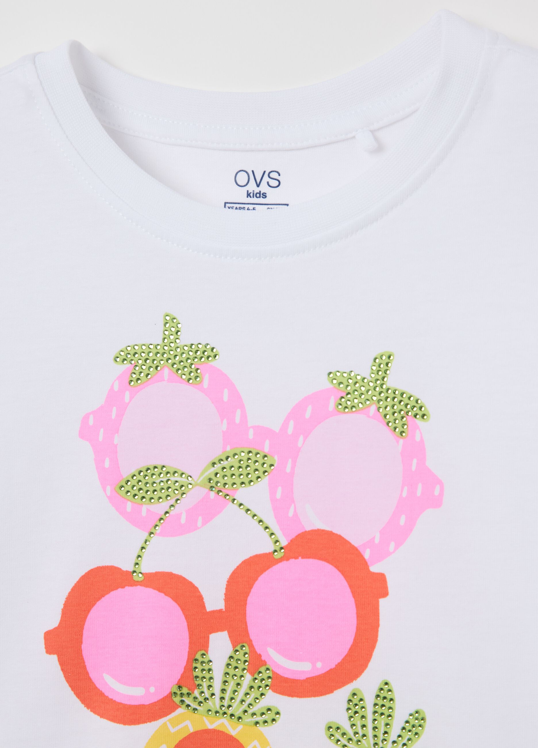 White cotton T-shirt with print