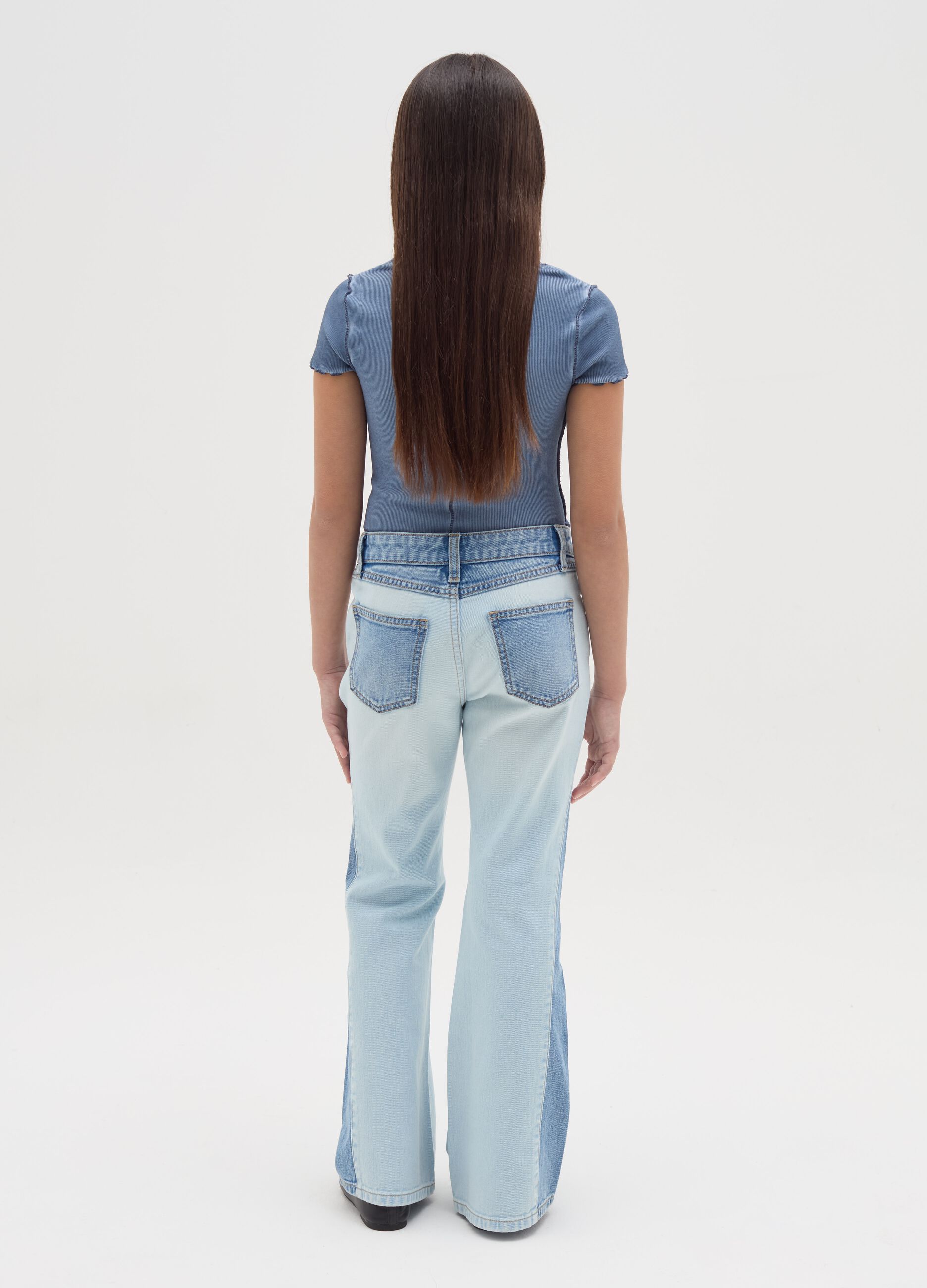 Flare-fit jeans with contrasting details