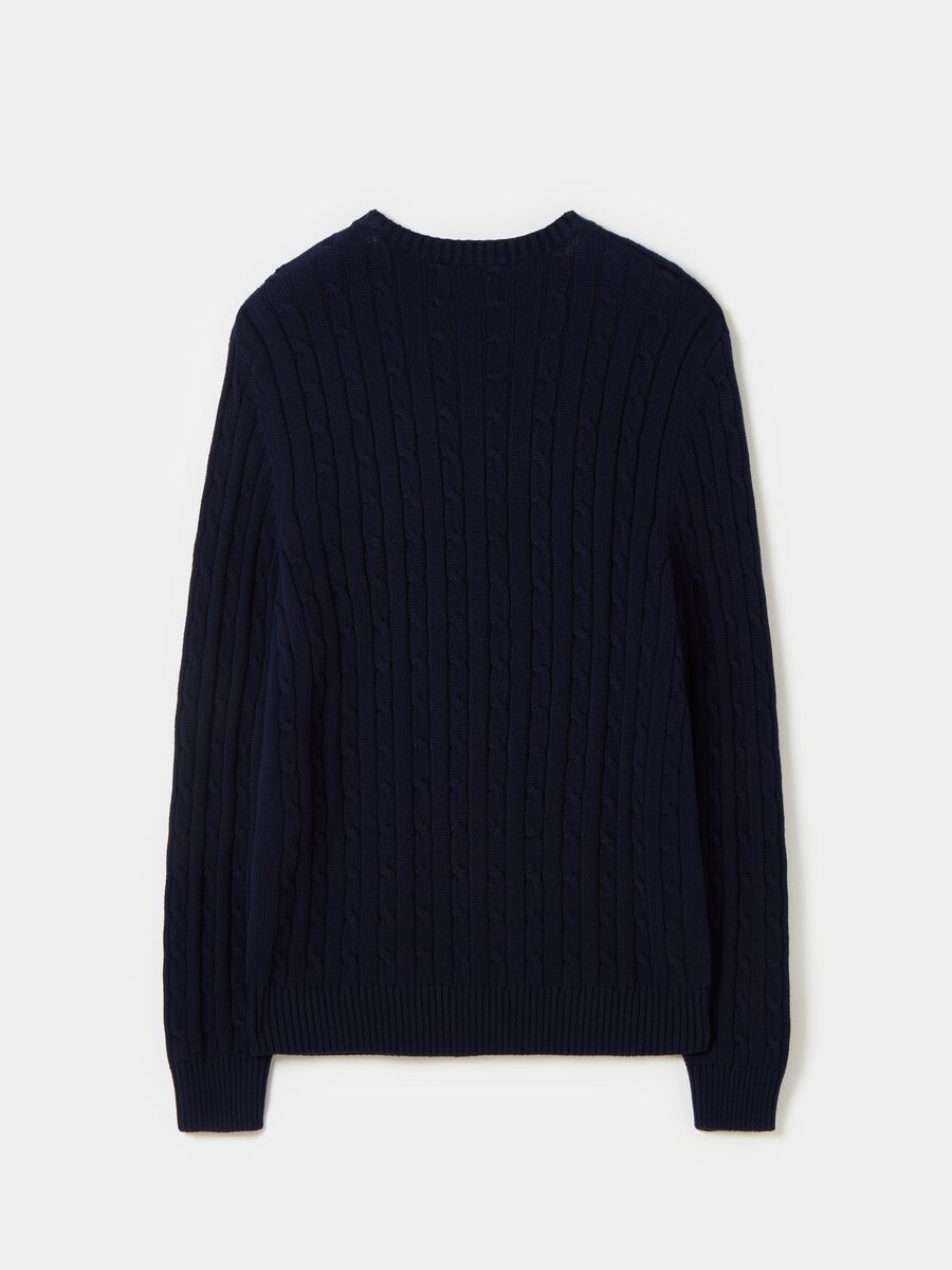 Ribbed pullover with cable-knit motif_4