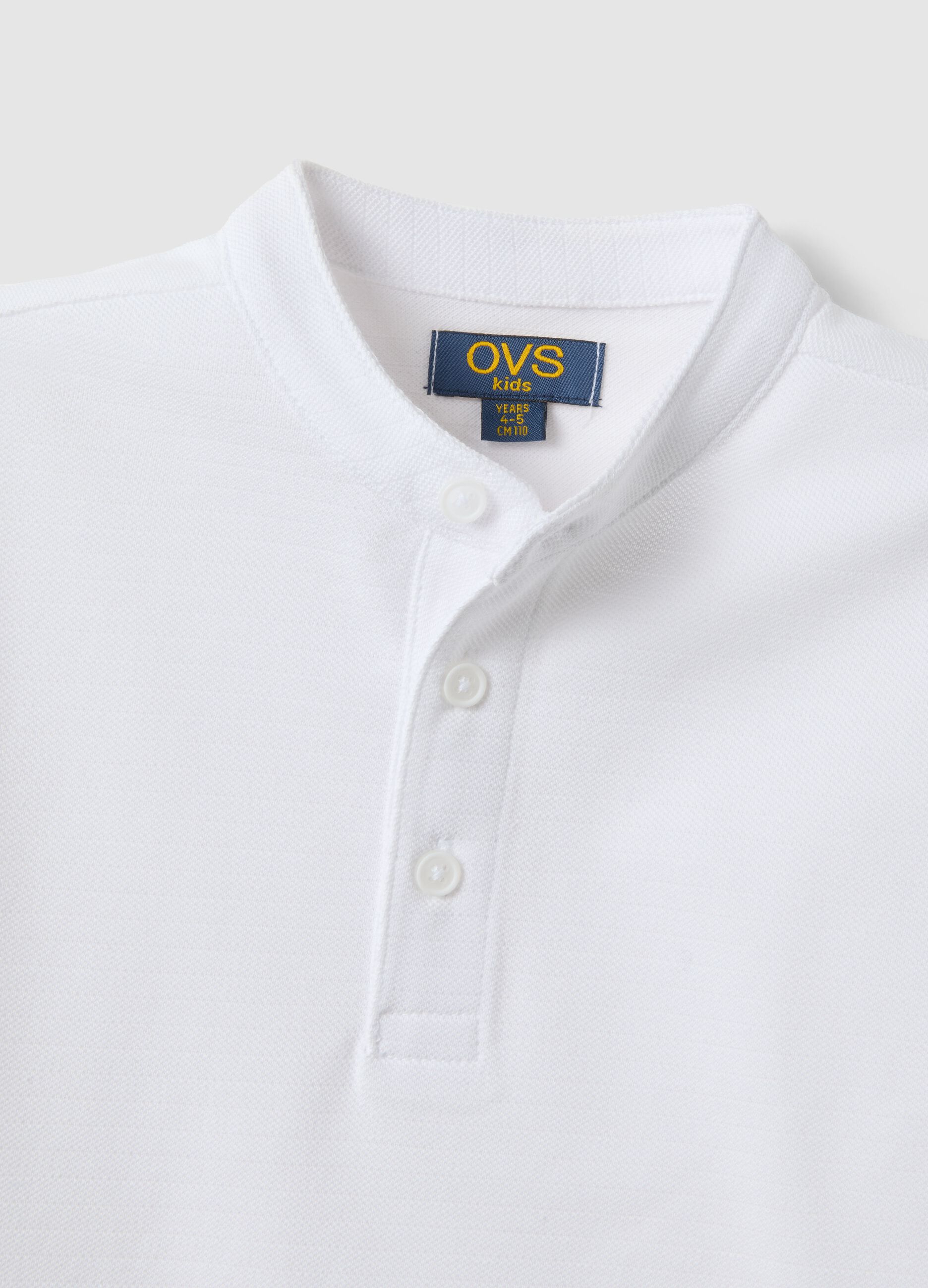 Children's Pure Cotton White Polo Shirt, Regular Fit