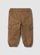 Pantaloni cargo marroni in puro cotone per bimbo_1