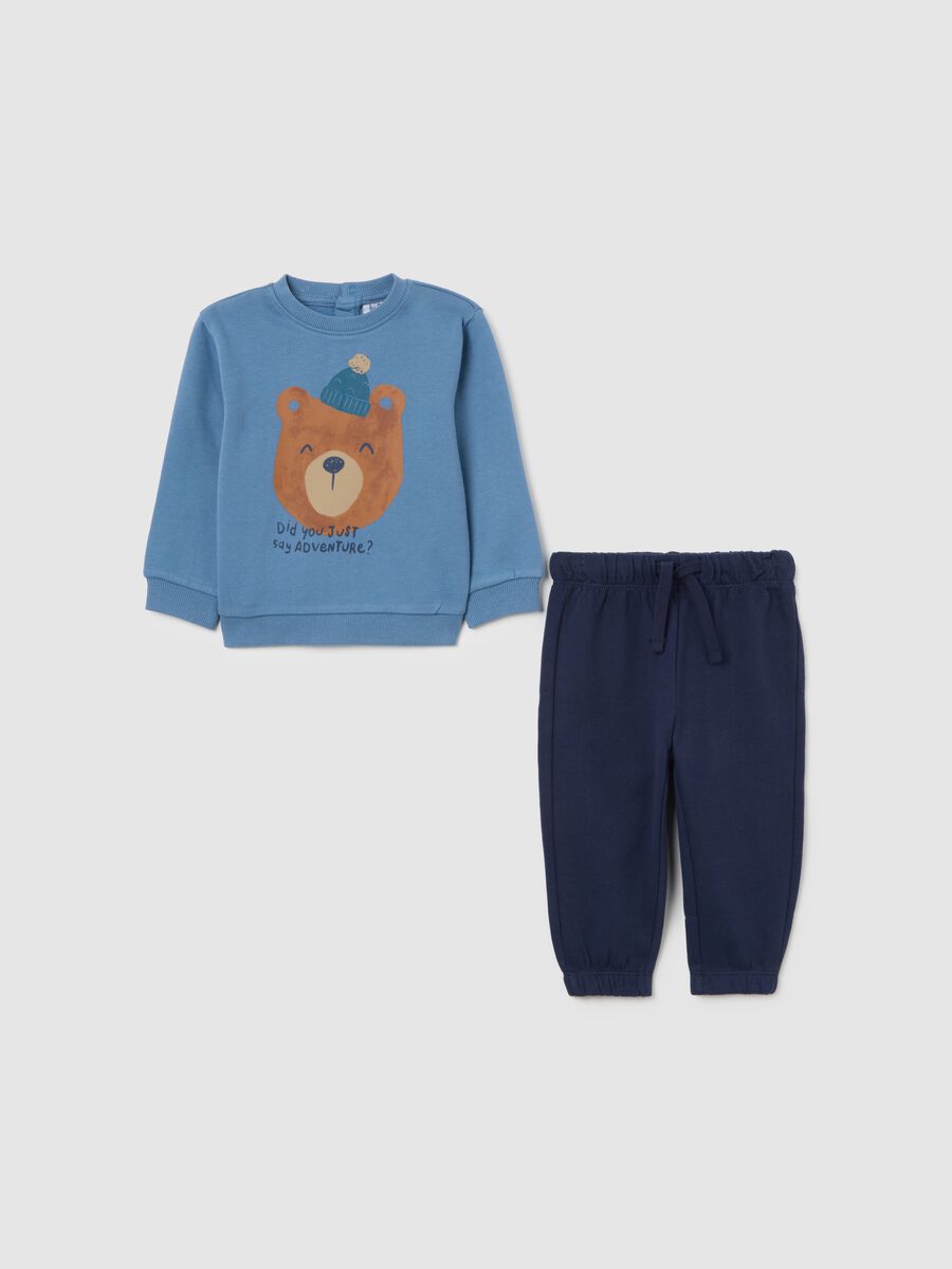 Completino azzurro e blu in cotone per bambino_0