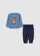 Blue and azure cotton outfit for boys_0
