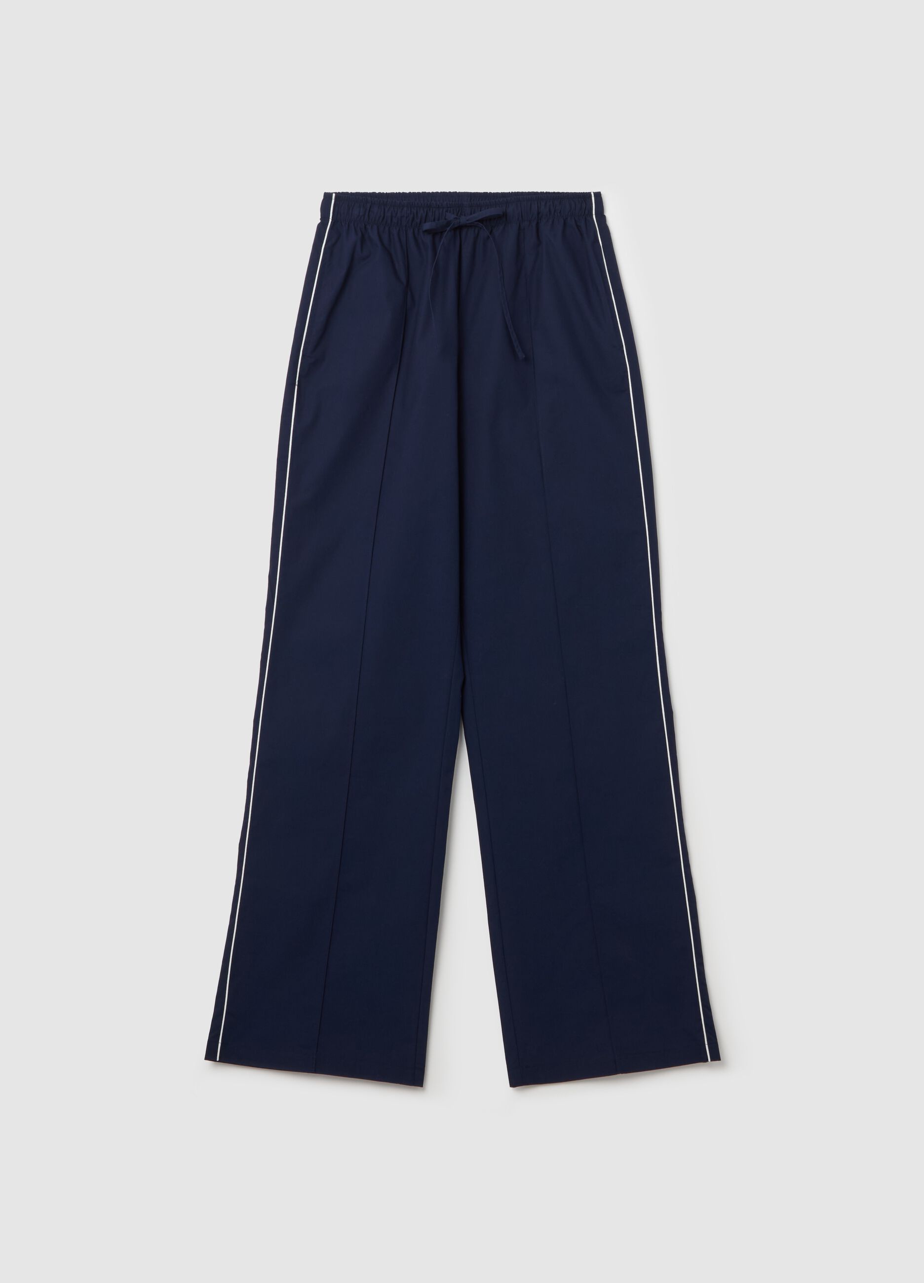 Poplin joggers with contrasting edging