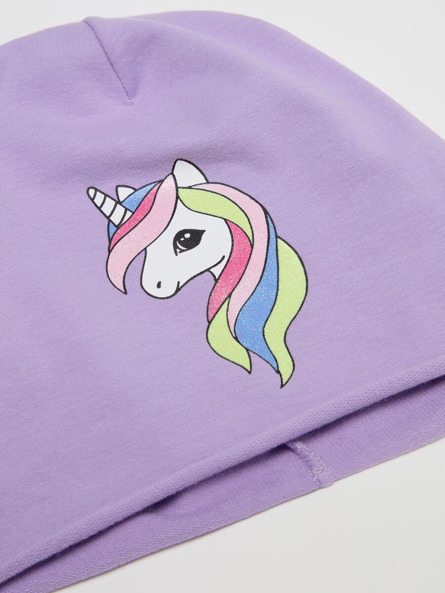 Printed jersey beanie hat_2