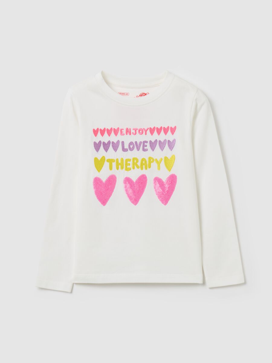 T-shirt with "Enjoy Love Therapy” embroidery_0