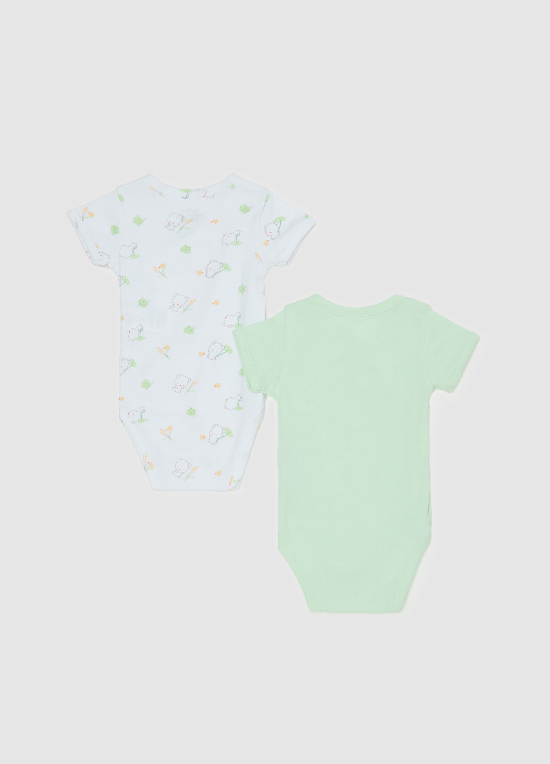 Bipack body in cotone bio con stampa