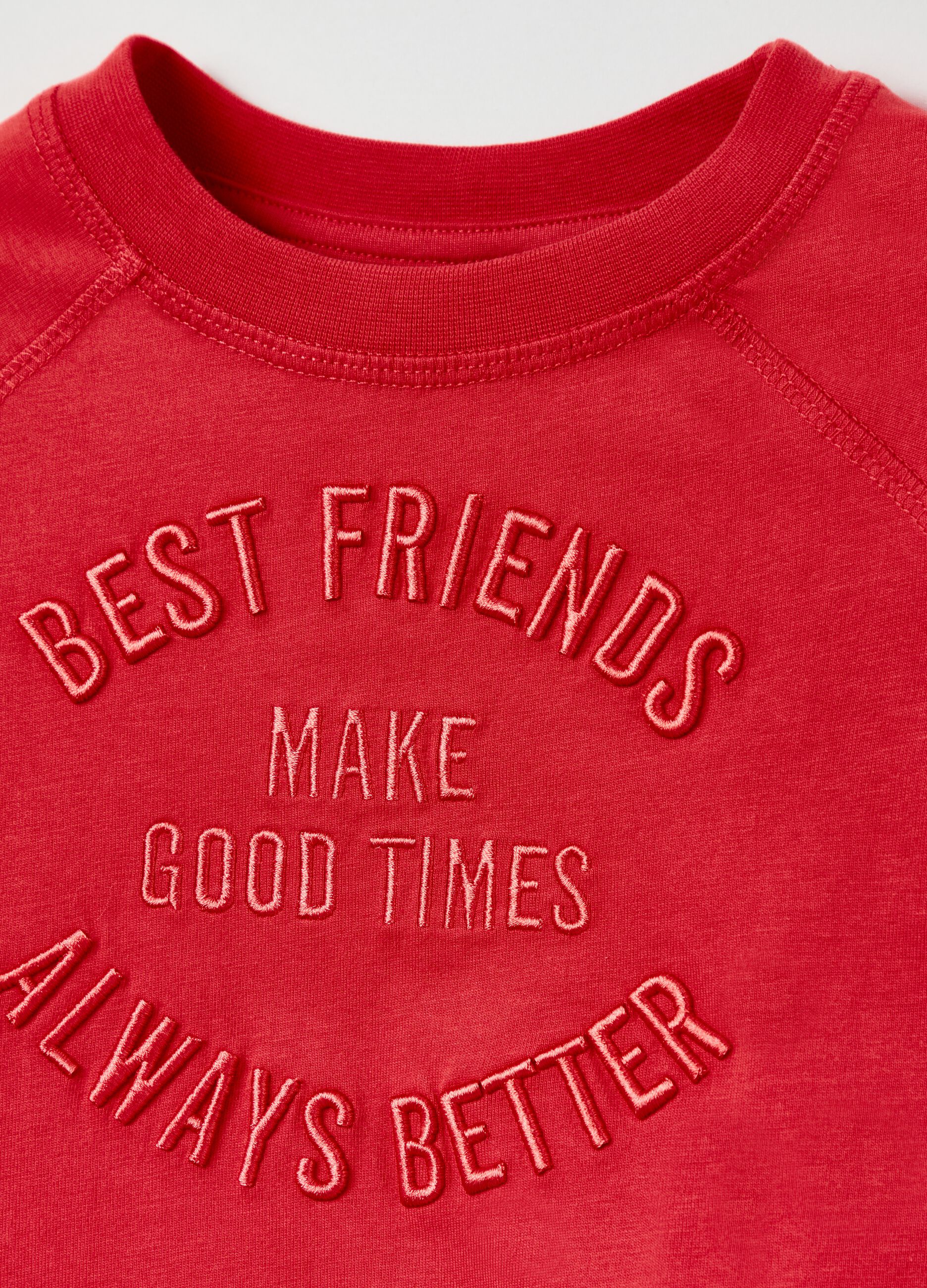 T Shirt a Maniche Lunghe Bambina Rosso OVS