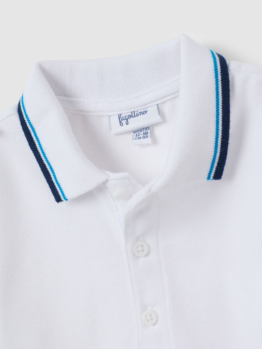 Polo da bambino in puro cotone bianca regular fit_2