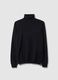 Blue turtleneck sweater in pure lambswool regular fit_0