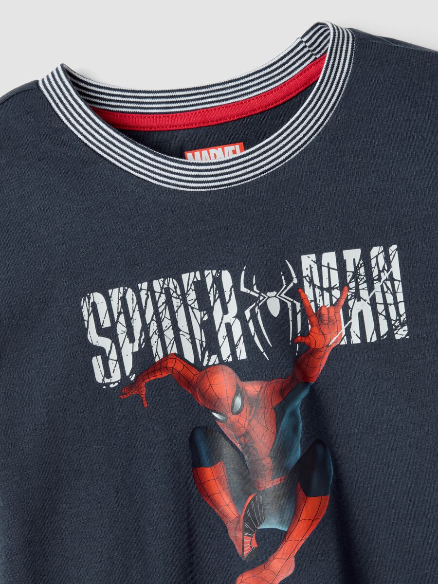 Blue organic cotton Spider-Man print pyjamas for boys_2