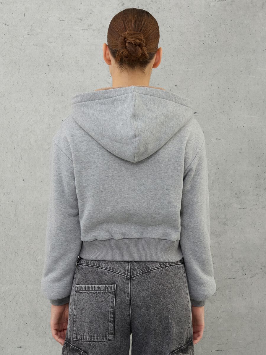 Teddy Zip Hoodie Grey Mélange_3