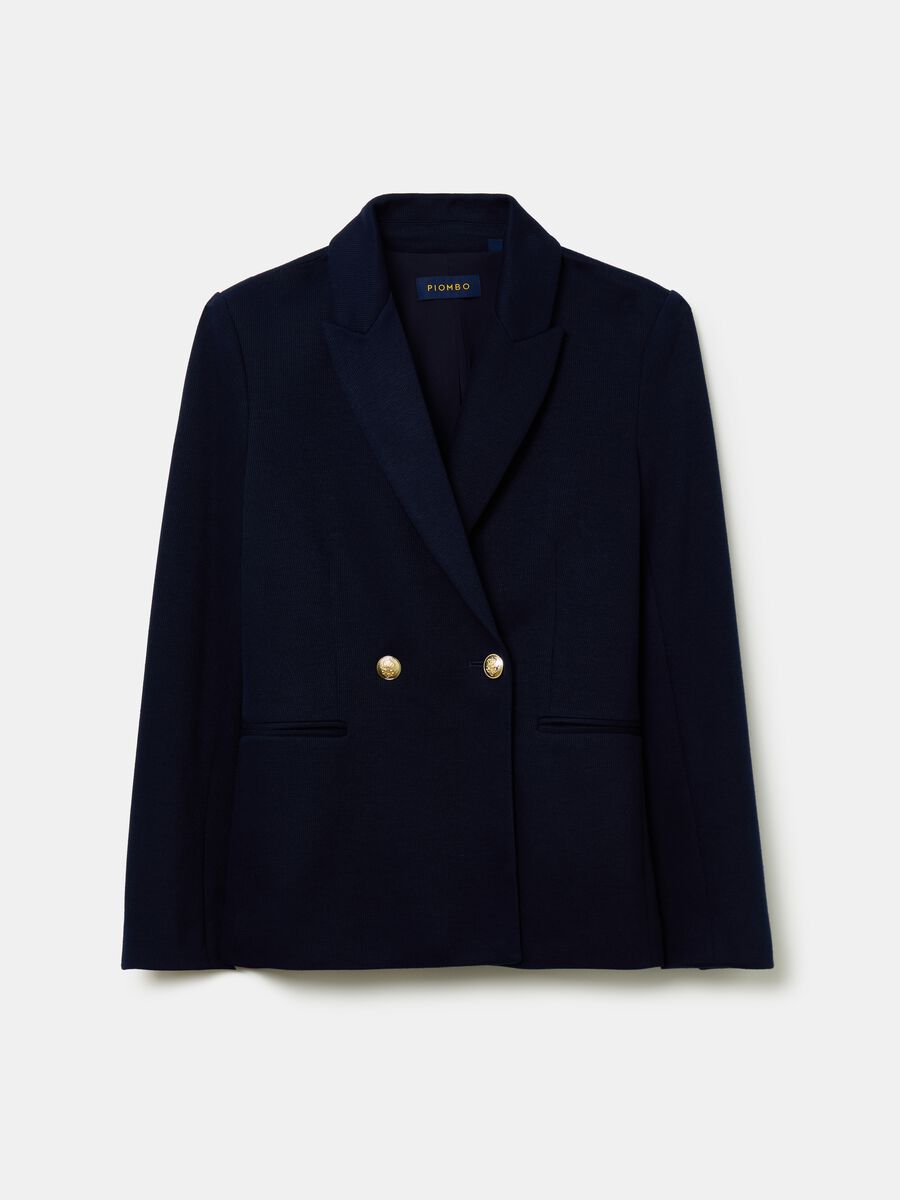 Ribbed-knit double-breasted blazer_3